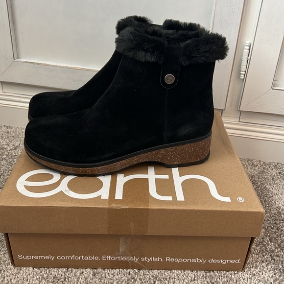 Earth Shoes - NEW Earth Brand Kim Cold Weather Round Toe Casual Booties 7M Boots Fur Casual
